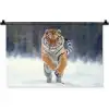 Tijger - Landschap - Sneeuw - Winter - Dieren Wandkleed katoen klein -zz3d