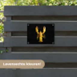 Kreeft - Geel - Stippen - Effen tuinposter los doek klein -sfeer3