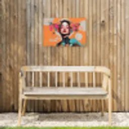 Portret - Vrouw - Abstract - Bloemen Tuinposter op houten frame 2 cm dik klein -sfeer4