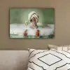 Hond - Bad - Champagne - Handdoek canvas 2cm klein -sfeer3