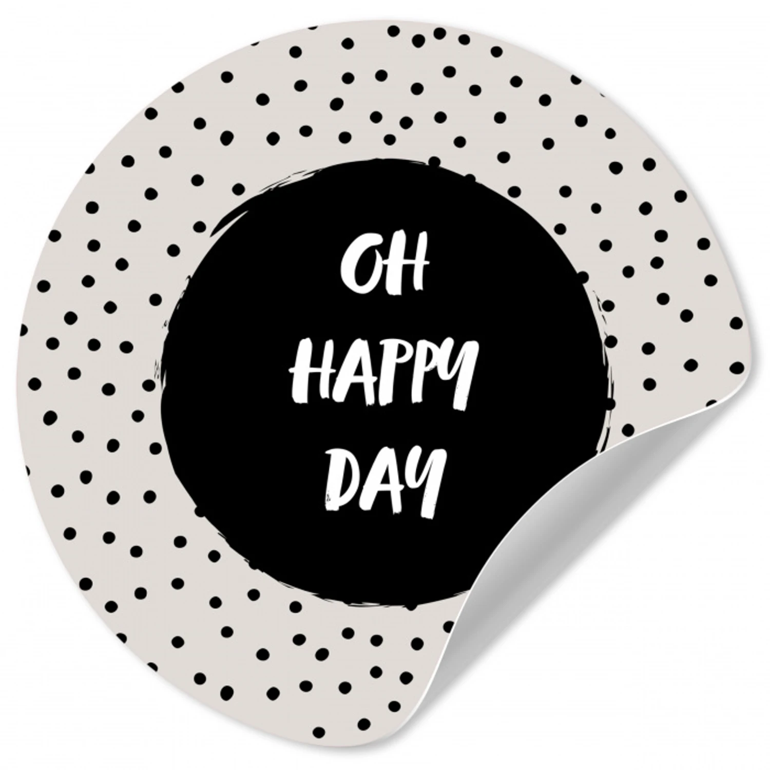 Quotes - Gelukkig - Tekst - Oh happy day Wandcirkel behangsticker klein -3d