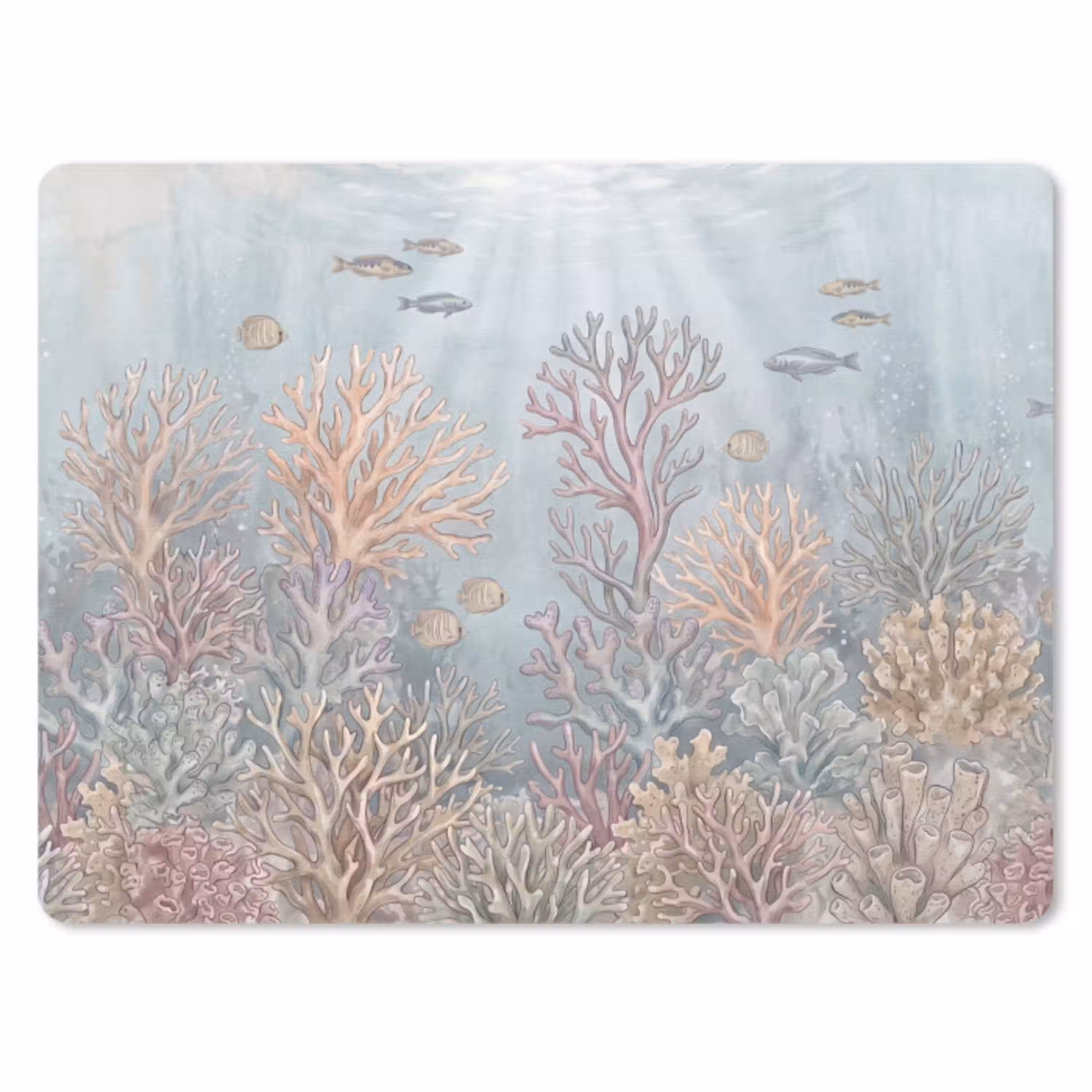 Vis - Koraal - Oceaan - Illustratie - Onderwater muismat rubber klein -3d