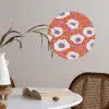 Bloemen - Grafisch - Oranje Wandcirkel behangsticker klein 186 -sfeer3