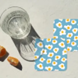 Eieren - Dooiers - Blauw onderzetter kurk middel 366 -sfeer4
