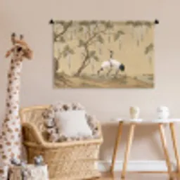 Kraanvogels - Water - Beige Wandkleed katoen middel -wsfeer5_kind