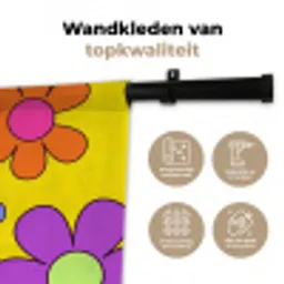 Bloemen - Illustratie - Kleurrijk Wandkleed katoen klein -sfeer2