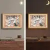 Doorkijk - Hert - Sneeuw - Winter - Bos - Dieren Light Box met batterij (Wandlamp) middel -sfeer3