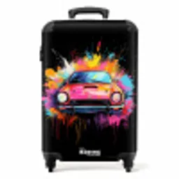 Roze auto met kleurrijke verf NBS - Handbagage koffer - Unisex middel -productfoto_recht