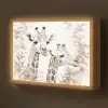 Giraffe - Bladeren - Bruin - Jungle - Kind Light Box met batterij (Wandlamp kind) middel -z3d_website