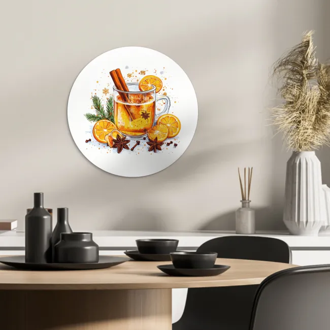 Warm - Thee - Oranje - Kaneel KitchenYeah - Keuken - Wandcirkel Forex klein -sfeer2