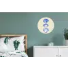 Schelpen - Blauw - Beige Wandcirkel aluminium klein -slaapkamer