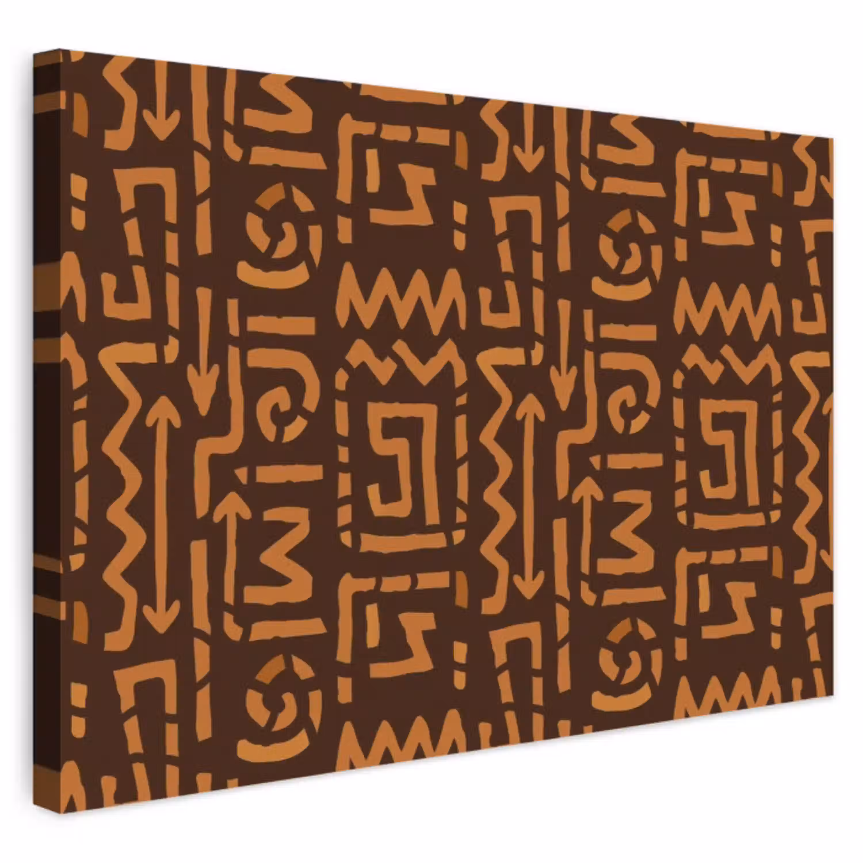 Chocoladebruin - Etnisch - Tribaal - Symbolen Tuinposter op houten frame 2 cm dik klein 845 -3d