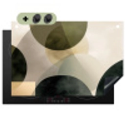 Vlakken - Abstract - Beige - Cirkels Inductie beschemer met haakjes klein -3d