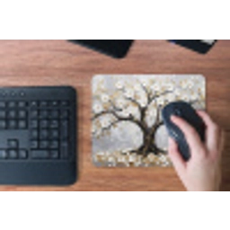 Boom - Bloemen - Natuur - Abstract - Wit muismat rubber klein -toetsenbord