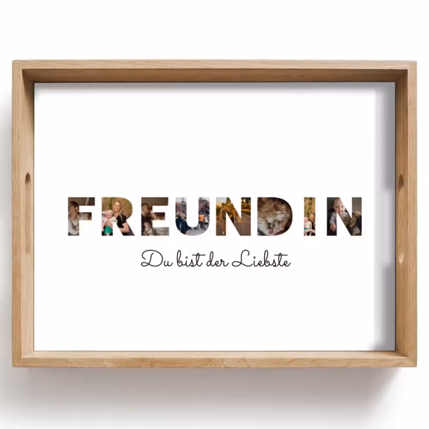 Personalisierte Tablett - Freundin - Buchstaben-Collage