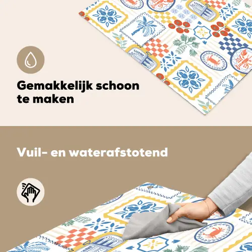 Zee - Sfeer - Tomaat -  Mozaïek Inductie beschemer met haakjes klein 777 -ky-schoon-nl
