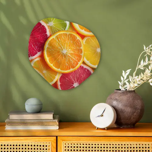 Fruit - Kleurrijk - Close up Wandcirkel Organisch Forex 3mm klein -sfeer2