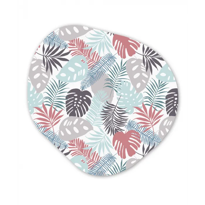 Bladeren - Jungle - Pastel - Tropisch Wandcirkel Organisch Plexiglas middel -3d