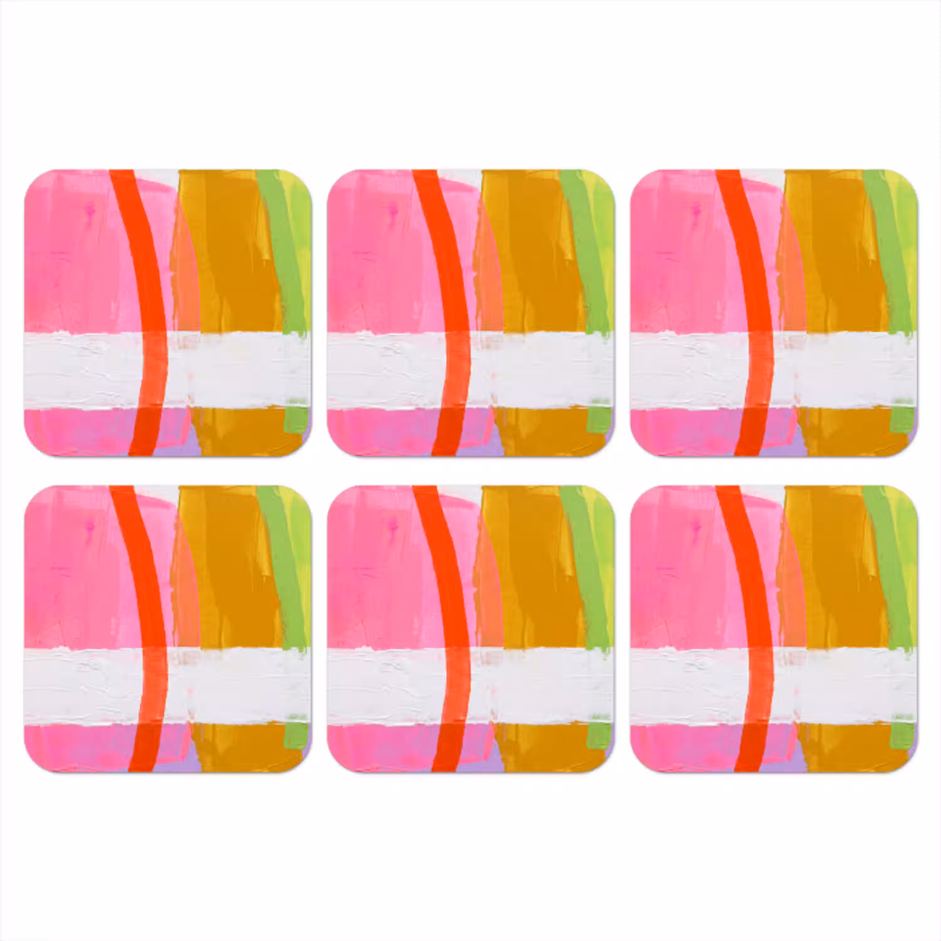 Abstract - Kleurrijk - Vormen - Modern - Kunst onderzetter kurk middel -3d