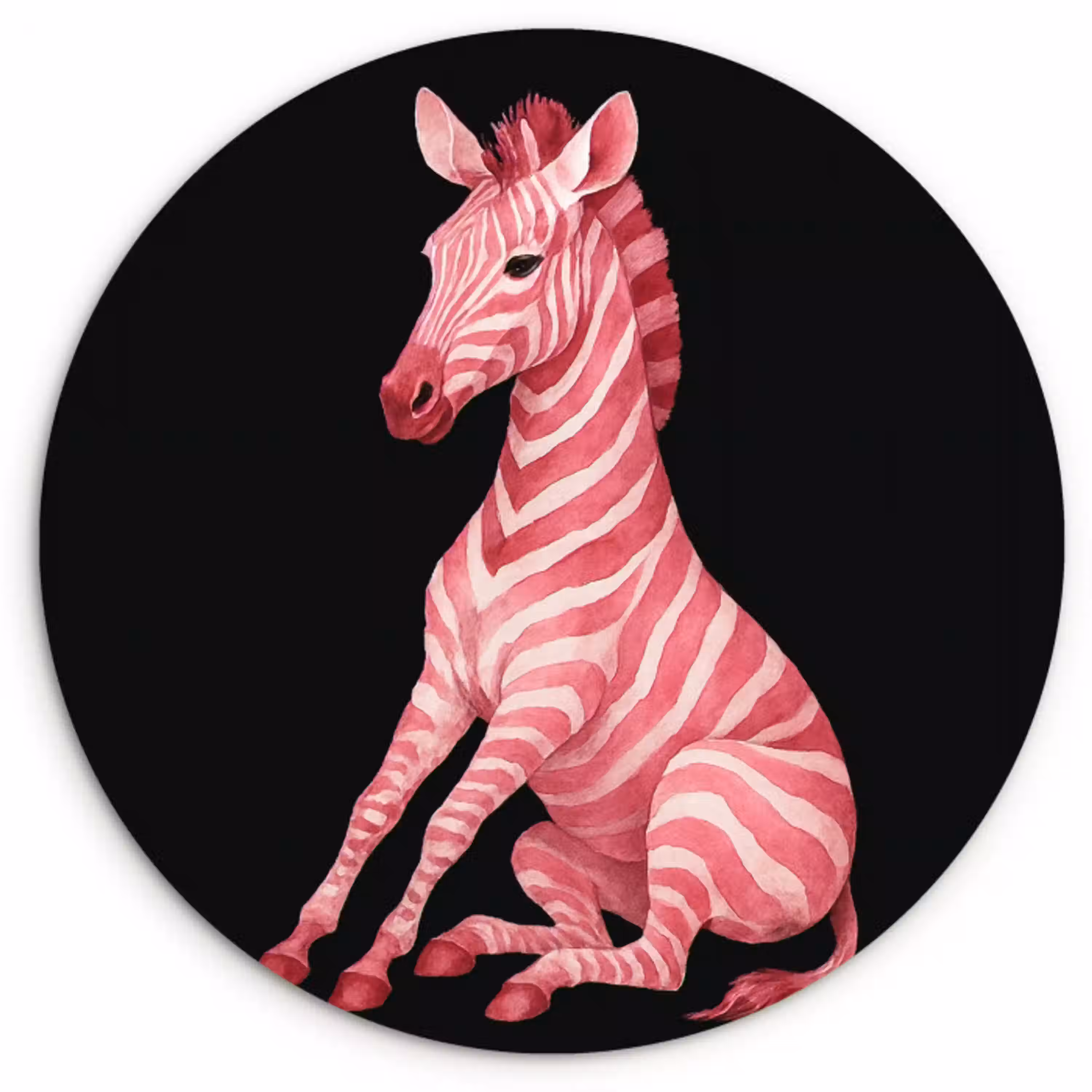 Zebra - Roze - Gestreept Wandcirkel plexiglas klein -3d