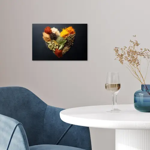 Specerijen - Mix - Hartvorm - Zwart poster papier klein -sfeer3