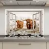 Doorkijk - Schotse hooglander - Dieren keuken achterwand spatscherm klein -3d_website