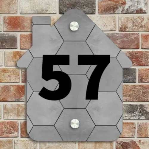 Grijze tegels - Traditioneel Naambord Huisje klein -sfeer6