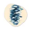 Vissen - Minimalistisch - Blauw Wandcirkel Organisch Aluminium middel -3d
