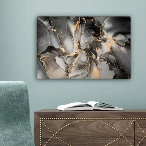 Grijs - Luxe  - Goud - Marmer canvas 2cm klein -sfeer4