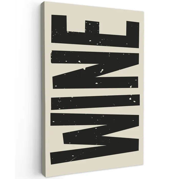 Zwart - Wijn - Decoratie - Vintage canvas 2cm klein -z3d