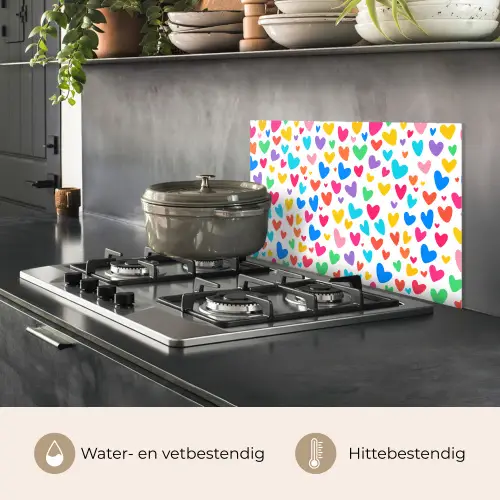 Hartjes - Kleurrijk - Patroon - Levendig keuken achterwand spatscherm klein -usp_NL