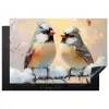 Vogels - Tak - Winter - Sneeuw Inductie beschermer vinyl 3mm klein -3d