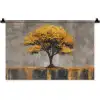Boom - Bladeren - Goud - Abstract Wandkleed katoen klein -zz3d