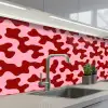 Modern - Abstract - Rood keuken achterwand 2 middel 871 -3d_schuin