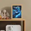 Trein - Blauw - Neon Light Box met kabel (Kinderlampje) klein -sfeer2_kind