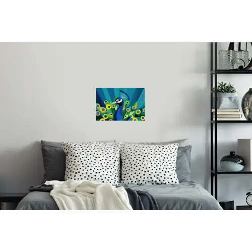 Pauw - Cirkels - Blauw Muursticker klein -slaapkamer