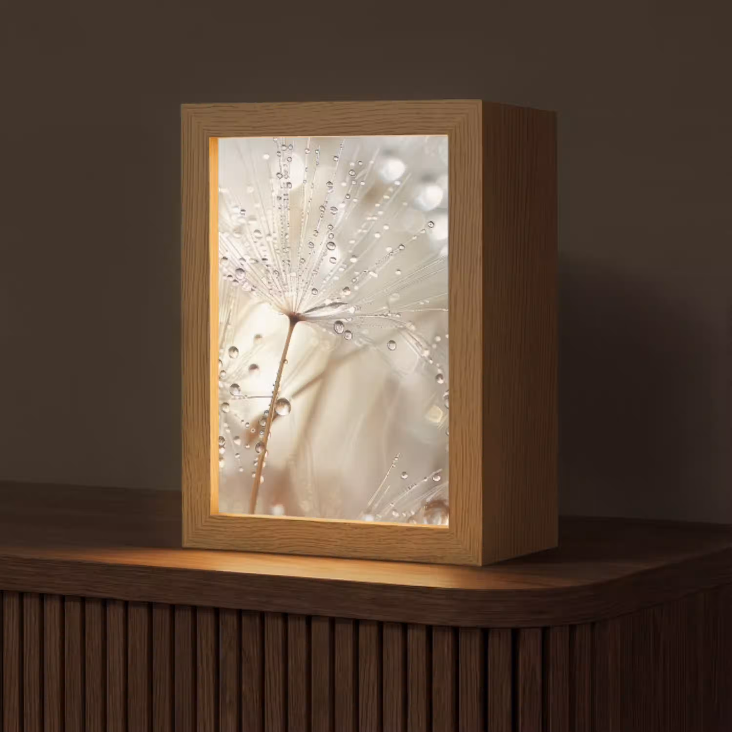 Natuur - Bloemen - Druppels - Regen Light Box met kabel (Tafellamp) klein -z3d_website