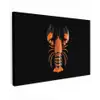 Kreeft - Oranje - Zwart - Modern Tuinposter op houten frame 2 cm dik klein -3d