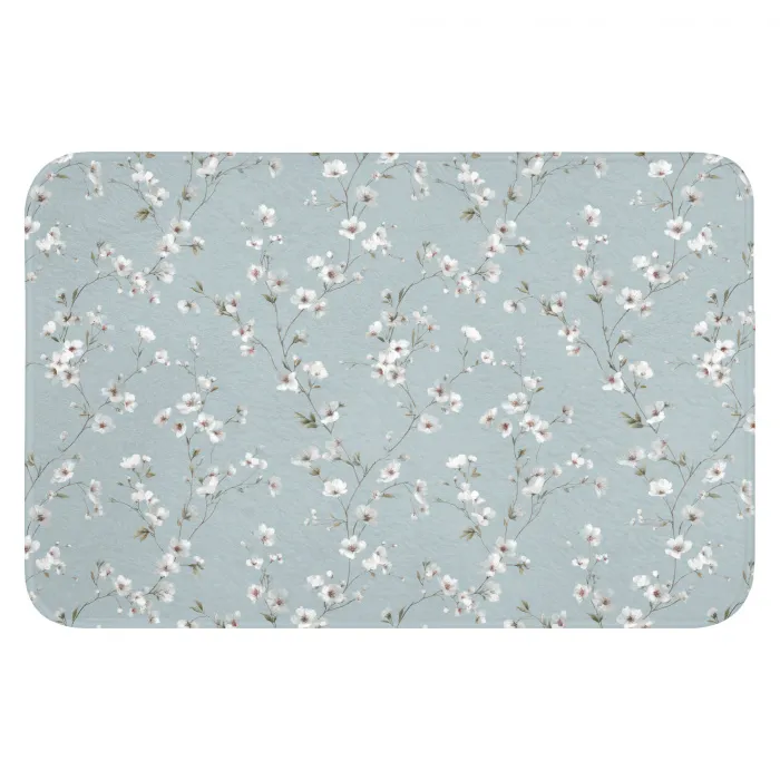 Klassiek - Bloemen - Blauw Badmat klein 997 -3d
