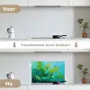 Bladeren - Groen - Schilderij - Abstract keuken achterwand spatscherm klein -voor_na_NL