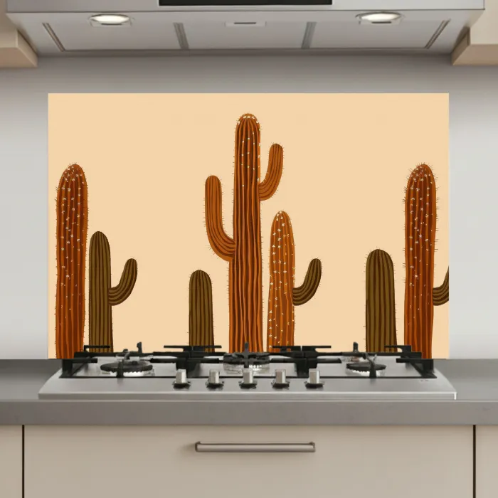 Cactus - Woestijn - Zand - Bruin keuken achterwand spatscherm klein -3d_website