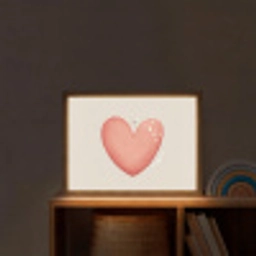 Rood - Hart - Beige Light Box met batterij (Wandlamp kind) middel -sfeer1_kind