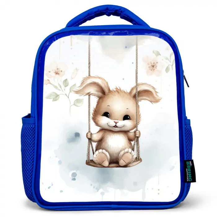 Konijn - Baby dier - Kinderen Kinderrugzak - Blauw middel -3d