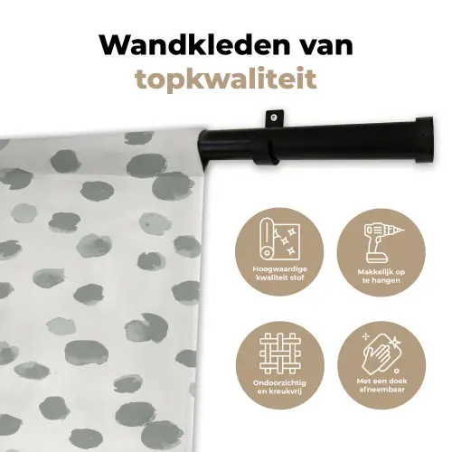 Vlekken - Grijs - Patroon - Aquarel Wandkleed katoen klein 269 -sfeer2