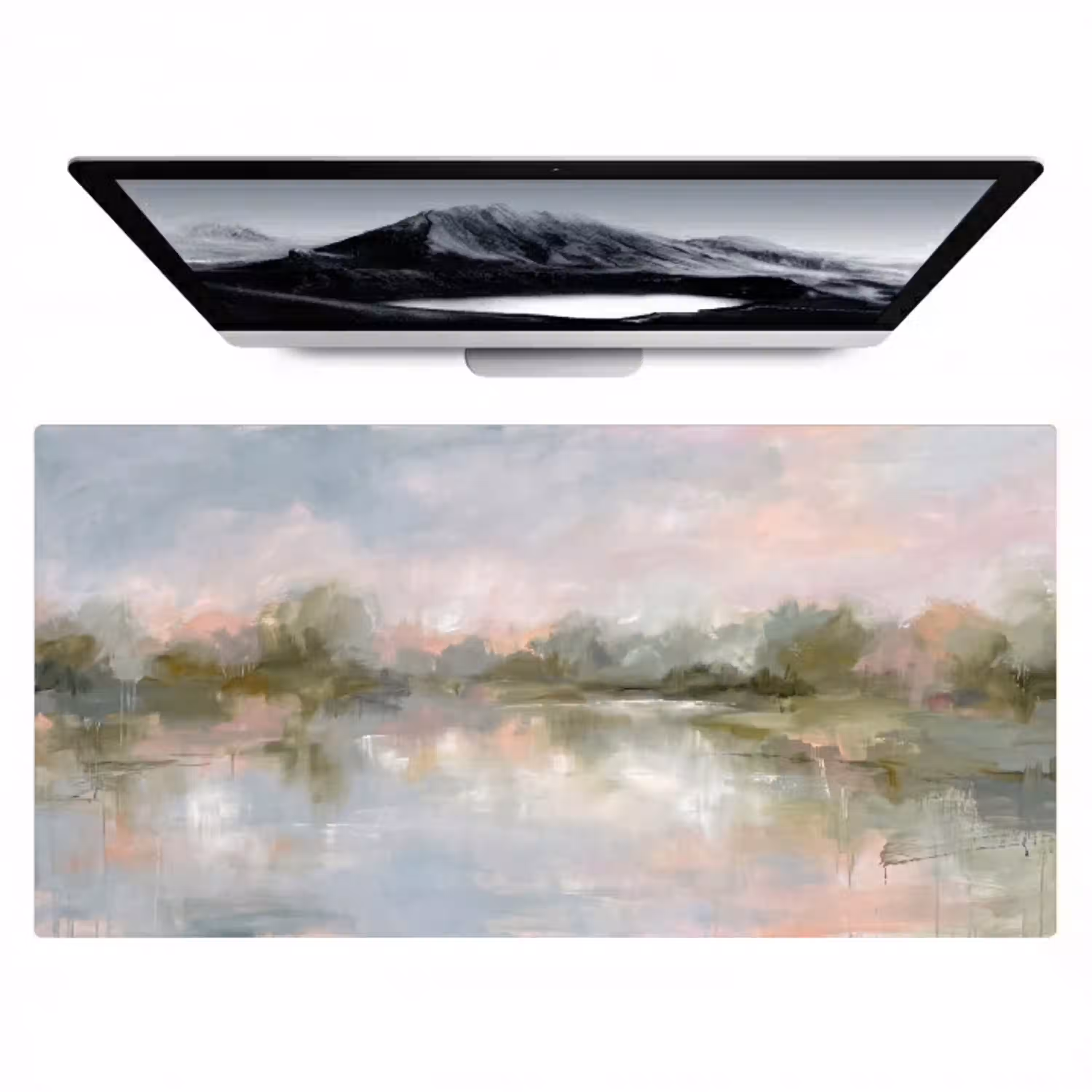 Natuur - Landschap - Abstract - Water - Groen Muismat XXL klein -zzz3d