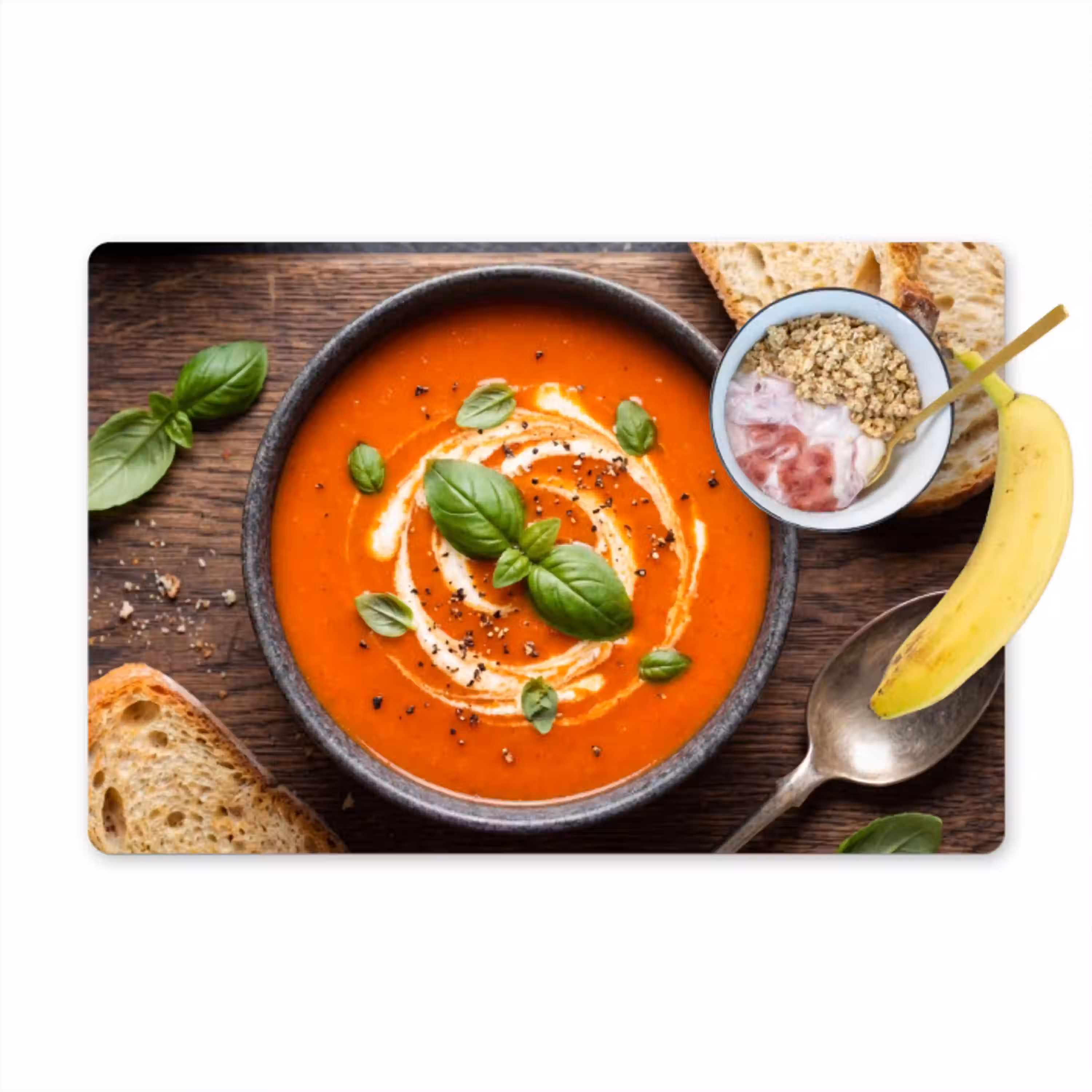 Eten - Soep - Basilicum - Rustiek - Rood Placemat vinyl groot -zzzproduct_Kitchenyeah-website