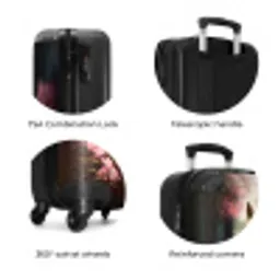 Koffer - Paard - Bloemen - Roze - Natuur - Bos NBS - Handbagage koffer - Kinderen Unisex middel zzzzzzzbolletjes_ENG