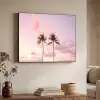 Palmbomen - Paars - Wolken - Lucht Textielframe - compleet frame klein -sfeer3