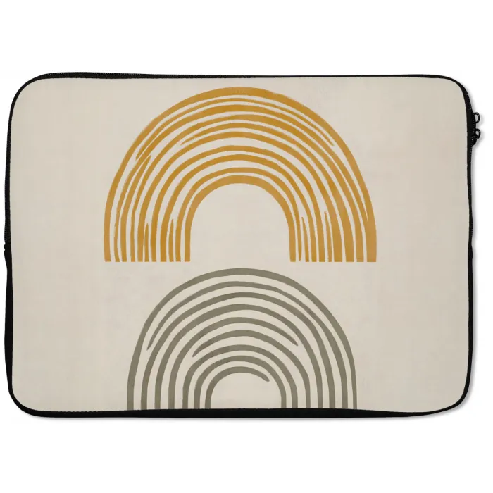 Bogen - Lijnen - Oranje - Minimalistisch laptophoes neopreen klein -zkaufland3dotto