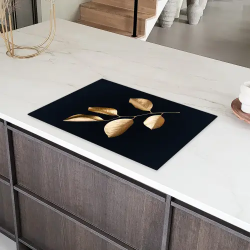 Bladeren - Tak - Goud - Luxe Inductie beschermer vinyl 3mm klein -sfeer8